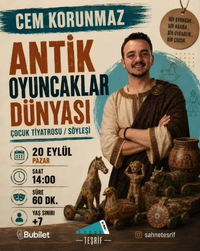 Cem Korunmaz, Antik Oyuncaklar Dünyası çocuk tiyatrosu afişi